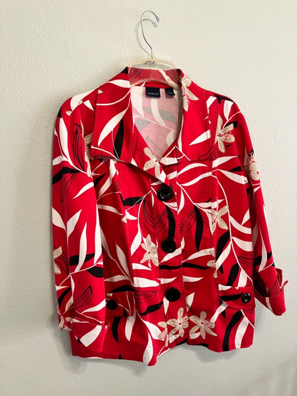 Westbound Red, White, Tan and Black Cuffed Sleeve Jacket